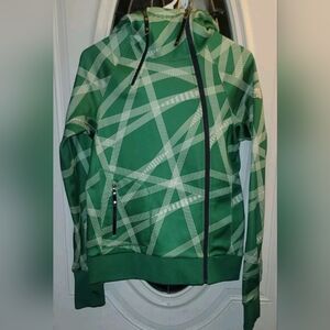 THE NORTH FACE Womans SZ M Apex Aerobic Thatch Hoodie Asymmetrical Full Zip